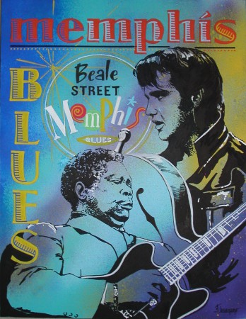 elvis b.b.king 38 x 46 cm